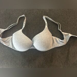 Victoria's Secret Light Gray Bra with Logo Straps